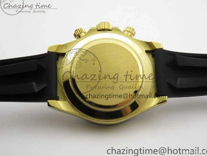 0501 Sporty Daytona 116518 KKF 1:1 Best Edition 904L Steel YG Black Dial on Rubber Strap A 2455